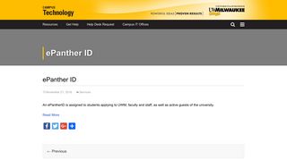 ePanther ID | Campus Technology - UWM