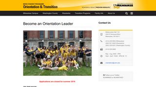 Become an Orientation Leader | Student Orientation - UWM
