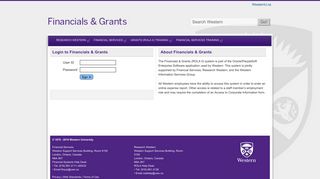 Login to Financials and Grants (ROLA II) - Western University