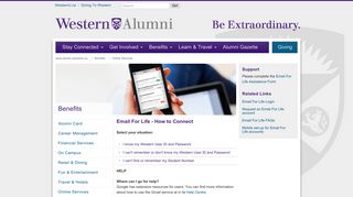 Email For Life - How to Connect - Western Alumni