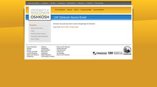 Log In - UW Oshkosh Alumni Email