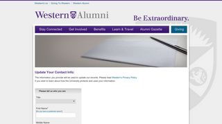 Have you moved? Update your information - Western Alumni