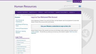 Log in to Your Retirement Plan Account - Human Resources - Western ...