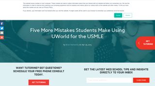 Five More Mistakes Students Make Using UWorld for the USMLE