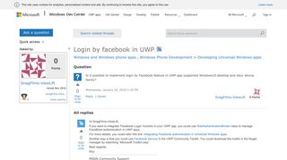 Login by facebook in UWP - MSDN - Microsoft