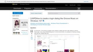 [UWP]How to create a login dialog like Groove Music on Windows 10 ...