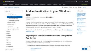 Add authentication to your Universal Windows Platform (UWP) app ...