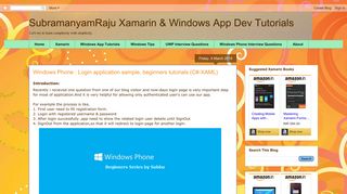Windows Phone : Login application sample, beginners tutorials (C ...