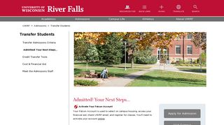 Admitted! Your Next Steps... | University of Wisconsin River Falls