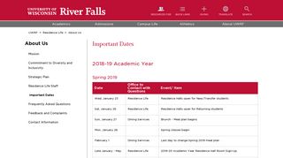 Important Dates | University of Wisconsin River Falls - UW-River Falls