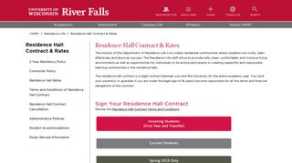 Residence Hall Contract & Rates | University of ... - UW-River Falls