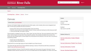 Article - Canvas - Help - University of Wisconsin-River Falls