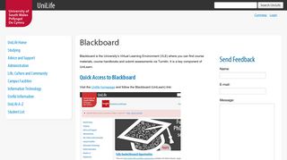 Blackboard - UniLife - University of South Wales
