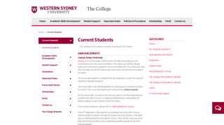 Current Students | The College - Western Sydney University