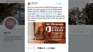 UWS ITDS on Twitter: 