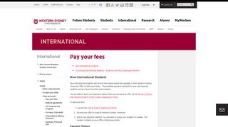 Pay your fees | Western Sydney University