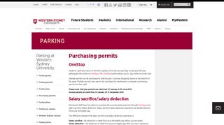 Purchasing permits | Western Sydney University