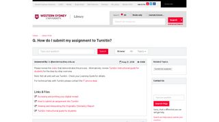 How do I submit my assignment to Turnitin? - Library FAQs