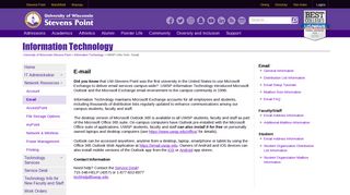 UWSP | Info Tech - Email - Information Technology | UWSP