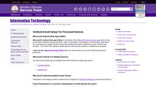 UWSP | Info Tech - Email Setup Tutorials - Information Technology ...