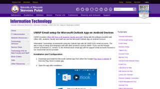 UWSP | Info Tech - Setup for Outlook App on Android - Information ...