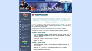 United World Telecom Account Management Features - UWT Callback ...