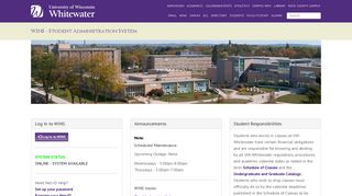 WINS - Student Administration System | University of ... - UW-Whitewater