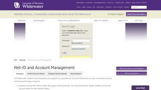Net-ID and Account Management | Instructional ... - UW-Whitewater
