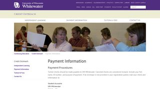 Payment Information | University of Wisconsin ... - UW-Whitewater