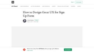 How to Design Great UX for Sign Up Form – UX Planet