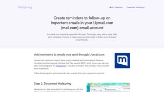 How to turn on reminders for your Uymail.com (mail.com) email account