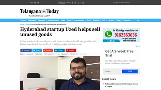 Hyderabad startup Uzed helps sell unused goods - Telangana Today