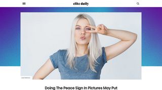 Doing The Peace Sign In Pictures May Put You In Danger - Elite Daily