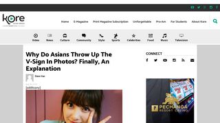 Why Do Asians Throw Up The V-Sign In Photos? Finally, An ...