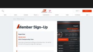 Member Sign-Up | Supercars