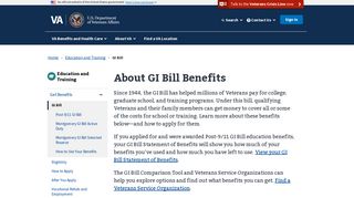About GI Bill Benefits: VA.gov