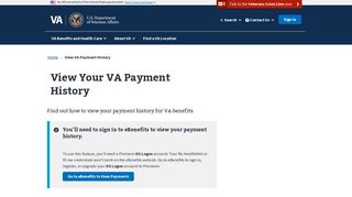 View Your VA Payment History: VA.gov
