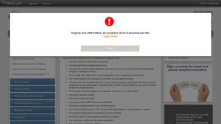 Online Driver's License Renewal Eligibility - Virginia DMV