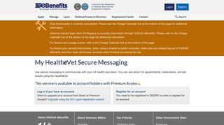 SECURE MESSAGING on MyHeatheVet - eBenefits
