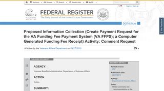 Proposed Information Collection (Create Payment Request for the VA ...