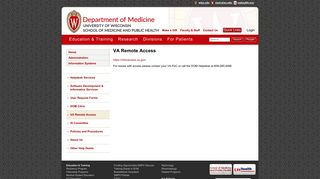 VA Remote Access | University Of Wisconsin - Department of Medicine