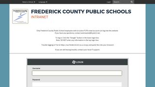 Staff Intranet (Login Required) - Frederick County Public Schools