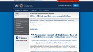 VA Announces Launch of Lighthouse Lab at Health Information ...