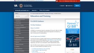 VA-ONCE Guidance - Education and Training