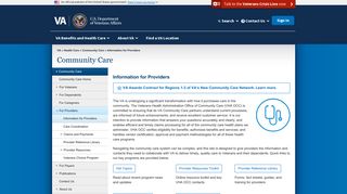 Information for Providers - Community Care - VA.gov