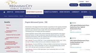 Benefits / Virginia Retirement System - VRS