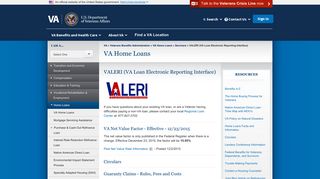 VALERI (VA Loan Electronic Reporting Interface) - VA Home Loans