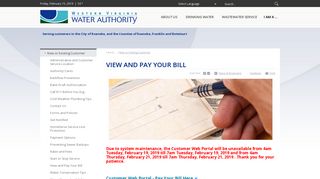 View and Pay Your Bill | Western Virginia Water Authority