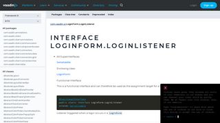 LoginForm.LoginListener | com.vaadin.ui | 8.6.3 | Framework | API ...