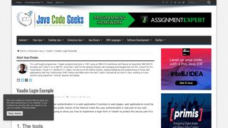 Vaadin Login Example | Examples Java Code Geeks - 2019